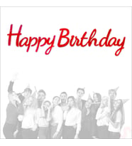 Happy Birthday Simli Folyo Karton Banner, 2 mt - Kırmızı