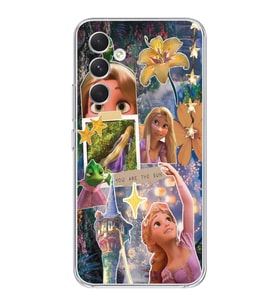 Samsung Galaxy A05S Uyumlu Rapunzel Kolaj Tasarımlı Şeffaf Telefon Kılıfı