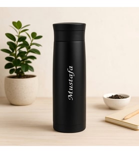 Kişiye Özel  Siyah 304 Çelik Termos  500 Ml