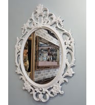 Ayna Denizi Vintage White Taç Model Beyaz Renk Dekoratif Ayna