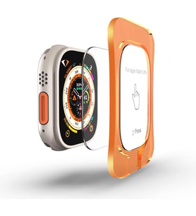 Apple Watch Ultra 2, Ultra 49mm ile Uyumlu, 49mm Ekran Koruyucu, Kolay Hizalama Çerçevesi ile Kurulum, Su Geçirmez, UHD Temperli Cam, Watch Screen Protector, (Otomatik Hizalama Aparatlı)