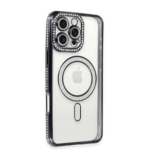 Northcity Apple iPhone 16 Pro Uyumlu Kılıf Joke Simli Magneticsafe Kılıf - Gri