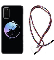 Samsung A02S A03S A10 A12 A13 A21S A22 Kılıf Boyun Asklı Rasta Silikon Love Cats 1604