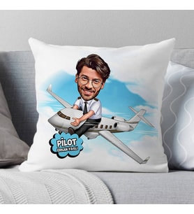 Kişiye Özel Pilot Karikatürlü Yastık