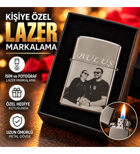 Gümüş Renk Hediyelik Çakmak (Fotoğraf ve İsim Eklenebilir)