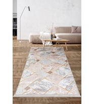 Dijidekor Halı Vizon Cool Yıkanabilir Saçaklı kare Delüxe Kesme Yolluk Kilim Salon Halısı Modelleri