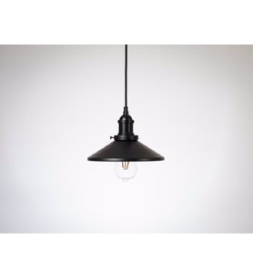 RİOLİGHT RETRO TEKLİ METAL SARKIT AVİZE ŞAPKA ÇAPI:22CM (Siyah)