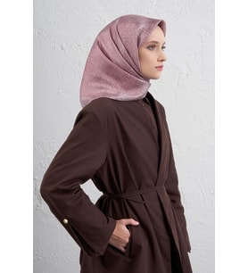 Klasik Desen Twill İpek Eşarp -2025/2026 -94372D (Gül Kurusu)