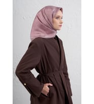 Klasik Desen Twill İpek Eşarp -2025/2026 -94372D (Gül Kurusu)
