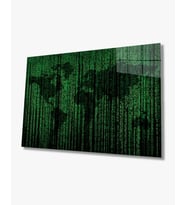 Matrix Dünya Haritası 4mm Temperli Cam Tablo - Matix World Map