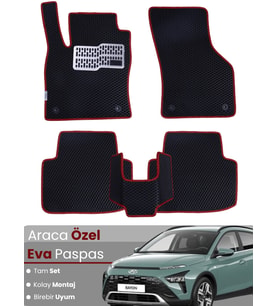 Hyundai Bayon (2021-2025) Uyumlu EVA Paspas Tam Set – Araca Özel Tasarım, Su Geçirmez,Kolay Montaj