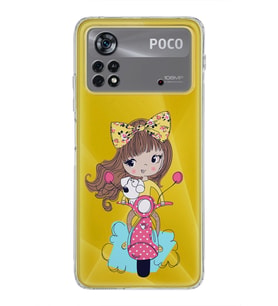 Xiaomi Poco X4 Pro Kamera Korumalı Kapak Vespagirl Tasarımlı Şeffaf Kılıf