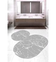Dijital Baskılı Kaymaz Taban Yıkanabilir Oval 2'li Klozet Takımı Banyo Paspası NOKZ-HT-417 (Çok Renkli)