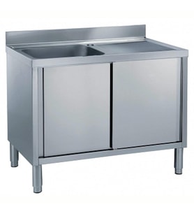 Electrolux Professional Dolaplı Tezgah, Tek Evyeli (500x500 Mm), Damlalık Sağda - 1200 Mm ML1S1217RN