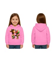 Unisex Brainrot Baskılı Çocuk Swaetshirt Kapüşonlu 3 İplik Şardonlu (Pembe)