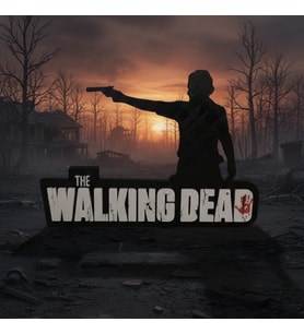 Riva Self The Walking Dead Rick Grimes Silüet Duvar Dekoru - 3D Tasarım Dekoratif Panel (Siyah - Beyaz - Kırmızı)