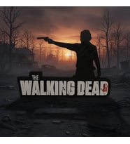 Riva Self The Walking Dead Rick Grimes Silüet Duvar Dekoru - 3D Tasarım Dekoratif Panel (Siyah - Beyaz - Kırmızı)