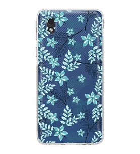 Samsung Galaxy A01 Core  Kamera Korumalı Kapak Floral Su Yeşili Tasarımlı  Şeffaf Kılıf