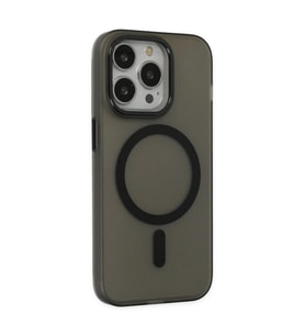 İphone 15 Pro Kılıf Lodos Magneticsafe Mat Kapak - Siyah