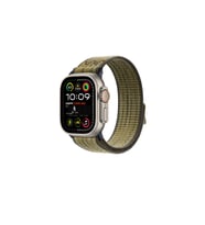 Apple Watch Ultra 49mm Uyumlu KRD-91 Hasır Kordon Strap Kayış (Yeşil-Grı)