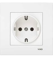 Viko Karre Beyaz Topraklı Priz + Çerçeve