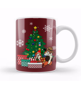 Chip N Dale Around The Christmas Tree Kupa Bardak Porselen