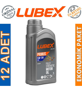 Lubex Primus EC 5W-30 1 Lt Tam Sentetik Motor Yağı (12 Adet)