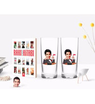 BK Gift Kişiye Özel Renkli Baskılı Godfather Baba Karikatürlü İkili Rakı Bardağı ve Rakı Cep Kitabı Hediye Seti-6 (Model 1)