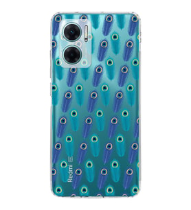 PrintiFy Xiaomi Redmi Note 11E ile Uyumlu Nazar Boncuğu 4  Kamera Korumalı Şeffaf Silikon Kılıf