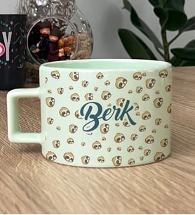 Kişiye Özel Tembel Hayvan Sloth Desenli Lüks Pastel Fincan Doğum Günü Hediyesi