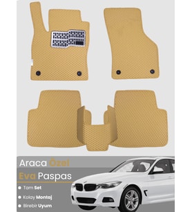 BMW 3 SERİSİ F34 GRAN TURİSMO (2012-2019) Uyumlu EVA Paspas Tam Set–Araca Özel,Su Geçirmez