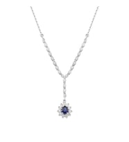 0.78 Karat Pırlanta Safir Kolye