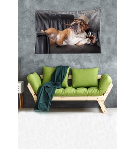 Keyifçi Evcil Köpek Leke Tutmaz Kadife Dokulu Kumaş Duvar Örtüsü Duvar Halısı Tapestry (KAHVE)