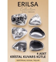 Sertifikalı Gerçek Kristal Kuvars Taşı Kütle – 4 Adetli Parlak ve Saf Doğal Taş (Beyaz)