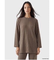 LC WAIKIKI Gri Bisiklet Yaka Oversize Kadın Tunik