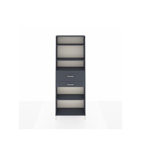 Arges Dolap 4 Raflı 2 Çekmeceli 88x30x243 Antrasit-Antrasit
