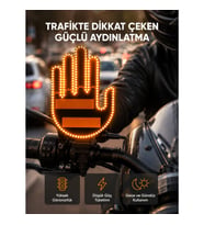 Mey İthalat® 176 LED’li Amber Trafik Uyumlu Sinyal Işığı – El Hareketiyle Kontrol