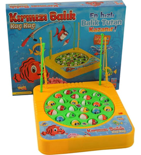 Pilli Müzikli Balık Yakalama Oyunu 24 Balık 4 Oltalı (Renksiz)