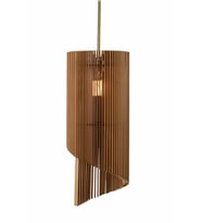 Çizgi Modern Tasarım Doğal Ahşap MDF 3D Lazer Kesim Rustik Salon Avize