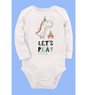 Organik Baskılı Pamuklu Unisex Bebek Body UZUNKOLE58