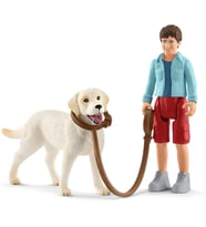 Schleich 42478 Labrador Ile Yürüyüş Oyuncak Figürü, Çok Renkli (Krem)