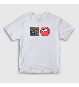 Presmono Unisex Çocuk Beyaz Evil Square Oyun Red Ball T-Shirt 358161tt (Beyaz)