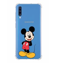 Samsung Galaxy A70  Köşe Korumalı Antişok Kapak Mickey Mouse Tasarımlı Şeffaf  Kılıf
