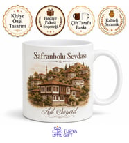 Safranbolu Temalı Karabük Baskılı Kupa Bardak Hediye Porselen Mug