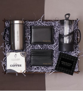 Babalar Günü Premium Hediye Seti - Termos Mug, Cüzdan, Kartlık, French Press, Filtre Kahve