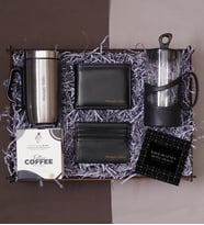 Babalar Günü Premium Hediye Seti - Termos Mug, Cüzdan, Kartlık, French Press, Filtre Kahve