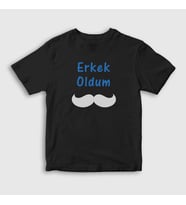 Presmono Unisex Çocuk Beyaz Erkek Oldum Sünnet T-Shirt 553580tt (Siyah)