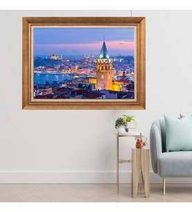 Altın Varaklı  Çerçeveli Paspartulu Tablo as933 (Gold)
