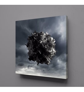 GRİ SİYAH KANVAS TABLO 40x40cm (Karışık)