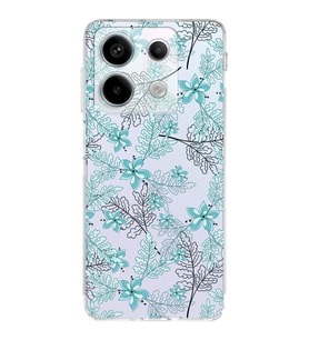 PrintiFy Xiaomi Redmi Note 13 Pro 5G Uyumlu Kamera Korumalı Floral Su Yeşili Tasarımlı Kılıf